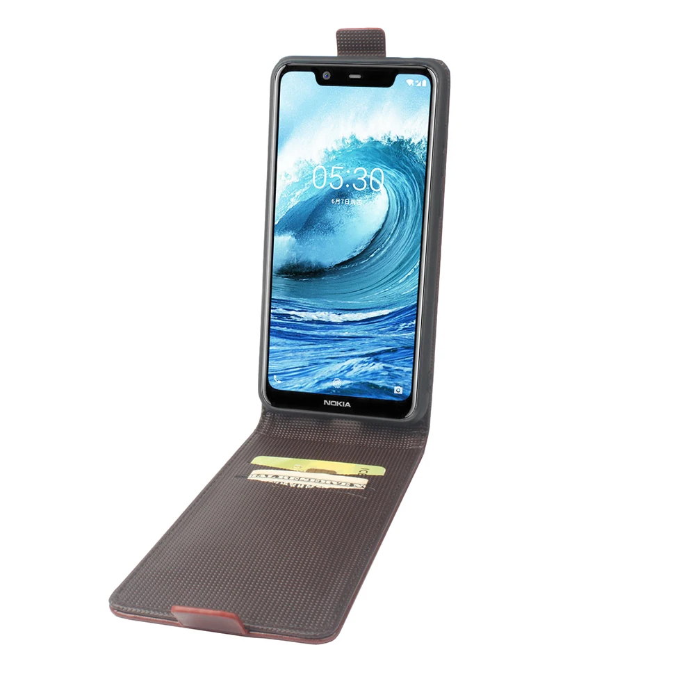 Тиснение Флип Бумажник кожаный чехол для Nokia X5 открывается вертикально оболочка 5