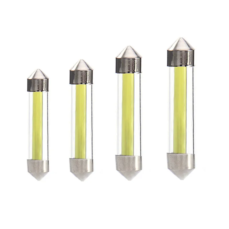 

2Pcs 31mm COB Led Chips 31mm 36mm 39mm 41mm C5W Car Interior Glass Lens Festoon Dome Reading 12V DC led White light Bulbs