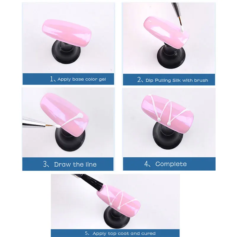 Шелковая проволока для рисования ногтей Гель лак Шелковый паук Креативный