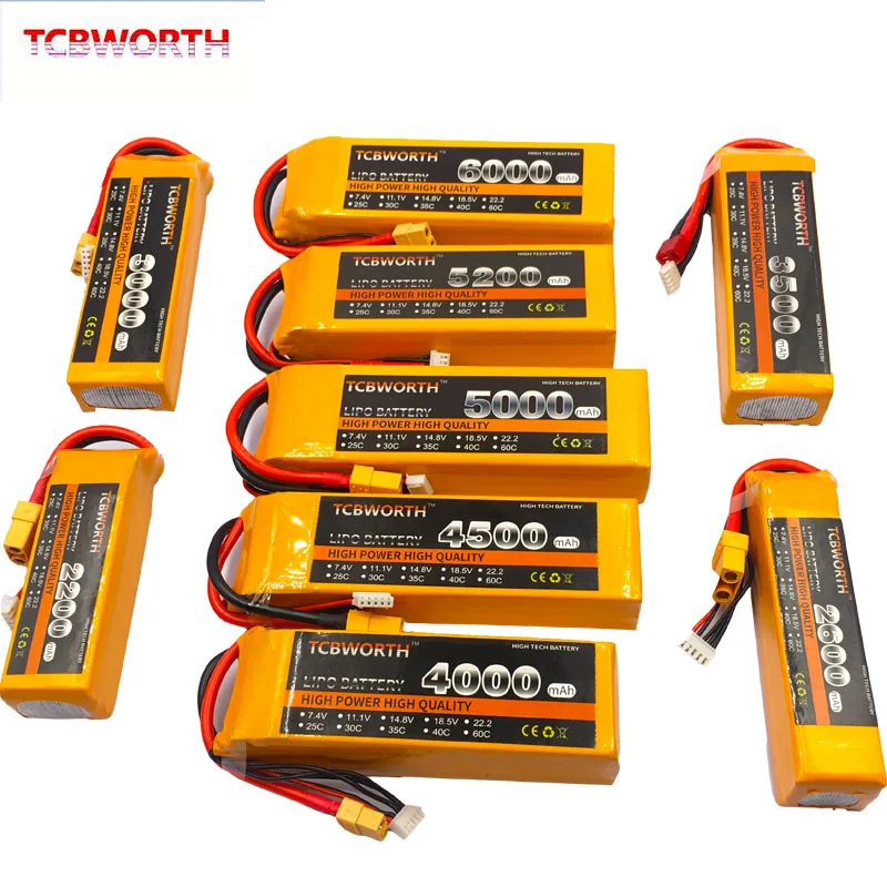 

TCBWORTH RC LiPo Battery 14.8V 4000mAh 40C 4S For RC Airplane Helicopter Quadrotor Car Boat Drone Truck Batteries 4S 14.8V