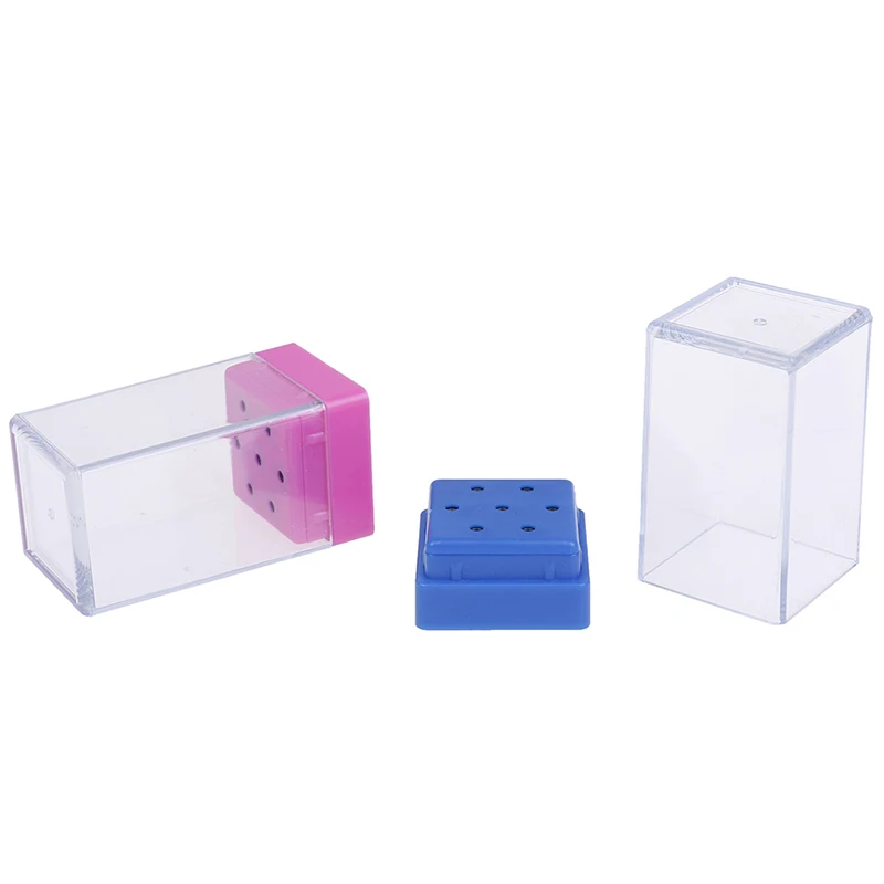 Новинка коробка для хранения Сверл с 7 отверстиями сверл ногтей держатель фреза