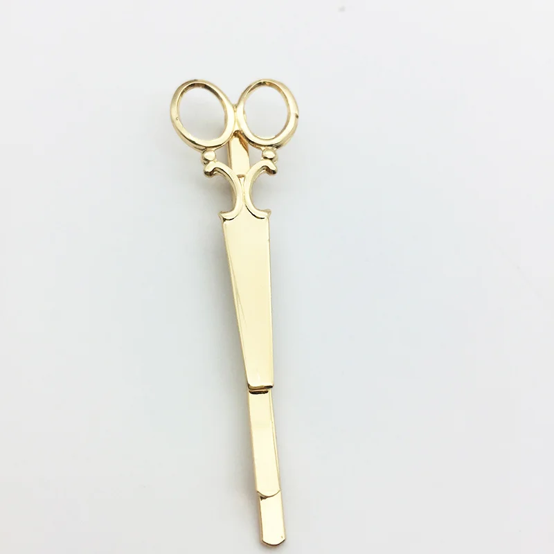 goldenscissors 1 шт. модная металлическая форма листа заколки для волос заколки с кристаллами и жемчугом заколка для волос с цветными перьями Когти для волос инструмент для укладки волос - Цвет: goldenscissors