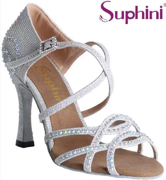 Silver 10cm heel ; коллекция года; туфли для латинских танцев на высоком каблуке; женские черные туфли для сальсы - Цвет: Silver 10cm heel