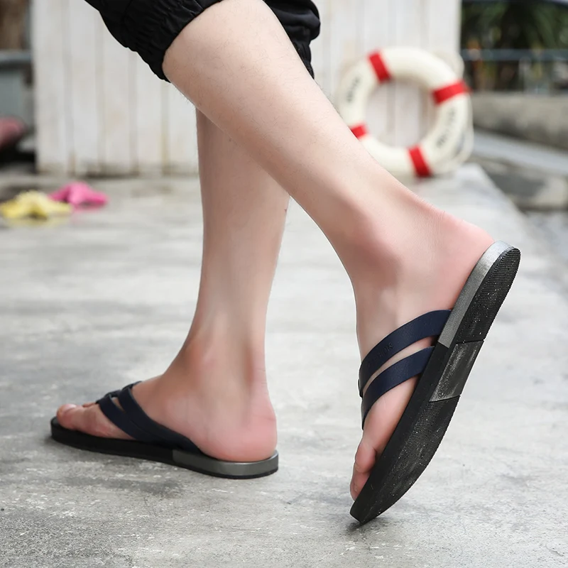 Мужские тапочки Повседневные кожаные вьетнамки Мужская обувь Летние модные