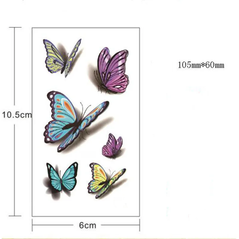 Bittb 5PC Butterfly Pattern Waterproof Temporary Tattoos Body Art Sticker Fake Tattoo Paste Foil Beauty Paper | Красота и здоровье