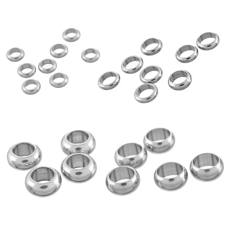 Новинка 2017 нержавеющая сталь круглые бусины с большим отверстием сделай сам мода