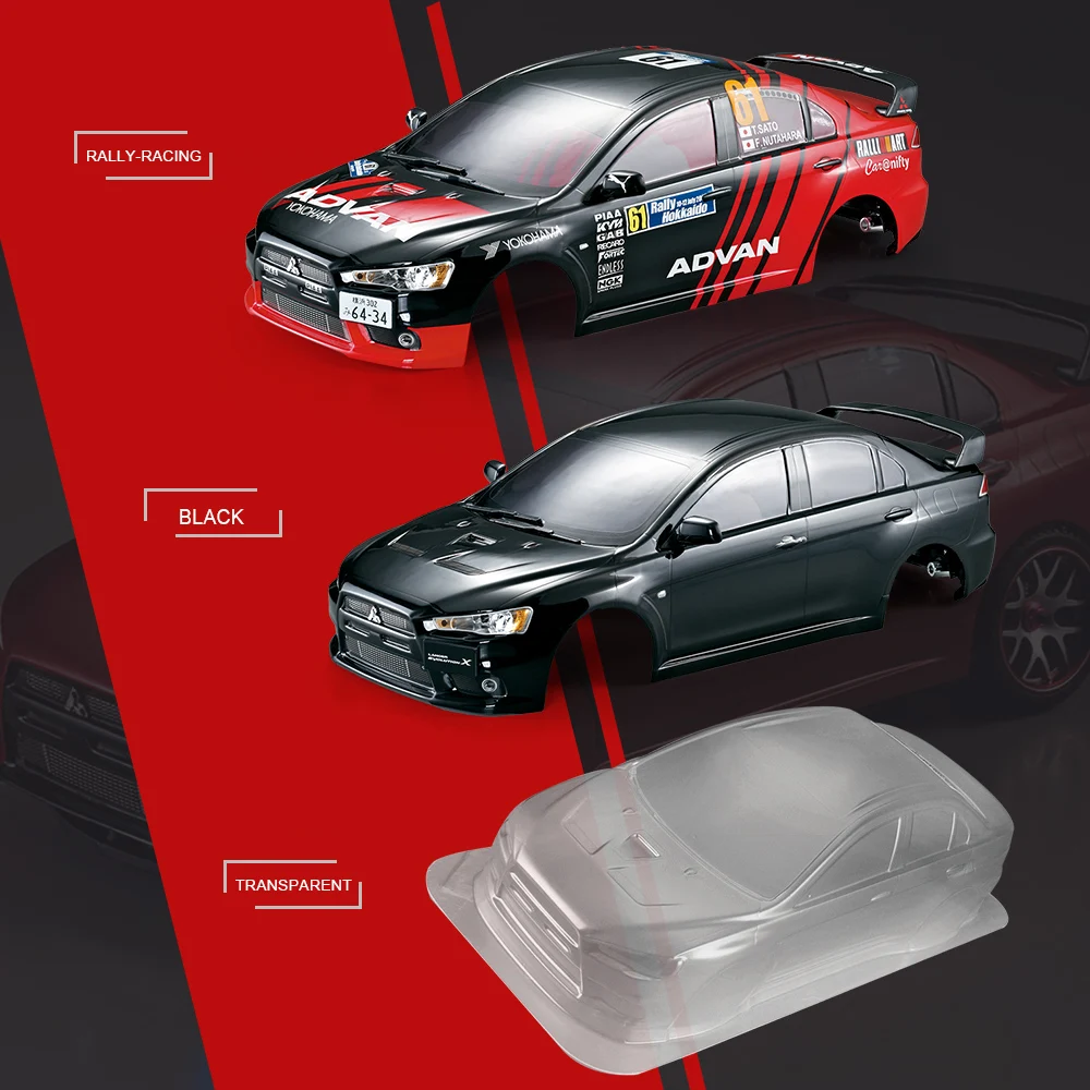 KillerBody RC автомобильный корпус корпуса рамка Комплект для Mitsubishi Lancer Evolution X 1/10 Электрический туристический автомобиль RC гоночный diy запчасти