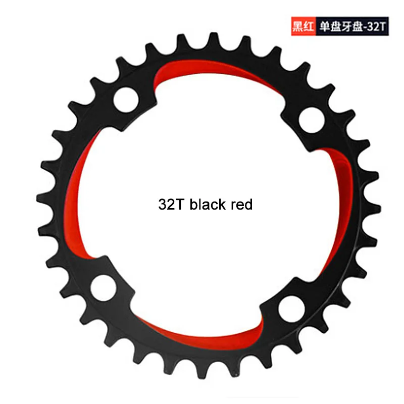32T black red Meijun горный велосипед полый один зуб пластина Односкоростной велосипед 32 т 34 Т 36 т 38 т зубная пластина измененная одинарная пластина одинарная скорость - Цвет: 32T black red