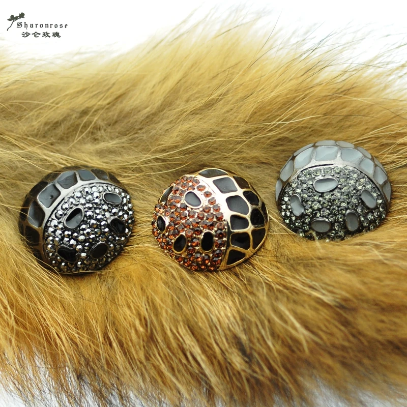 Бесплатная доставка 35 мм металлические стразы декоративные пуговицы для шуб