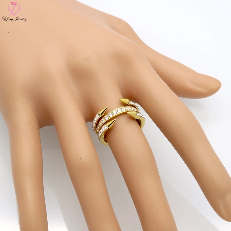 Lefeng 4 круглый острым из нержавеющей стали свадебные кольца пара для женщин и