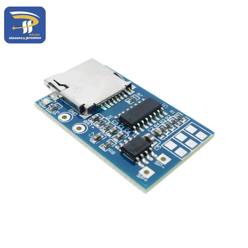 TF card MP3 decoder board with 2W power decoding module 3.7-5V mixed mono playback memory | Электронные компоненты и