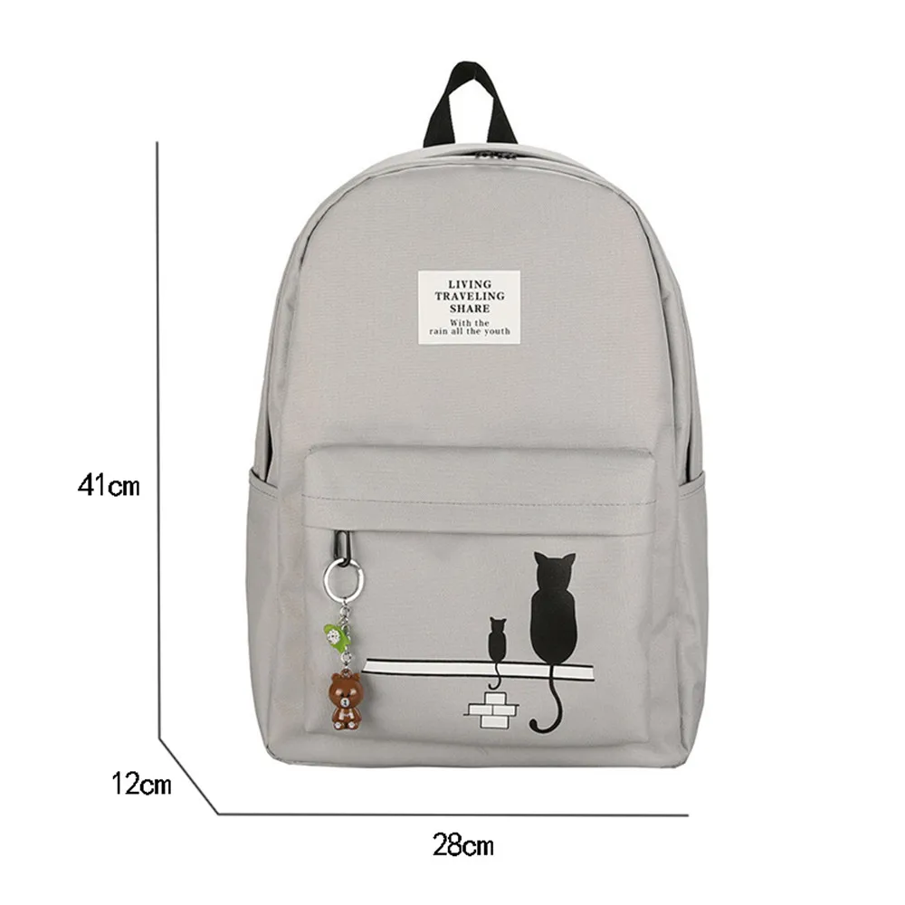 Женский модный школьный рюкзак с принтом кота для девочек подростков женский