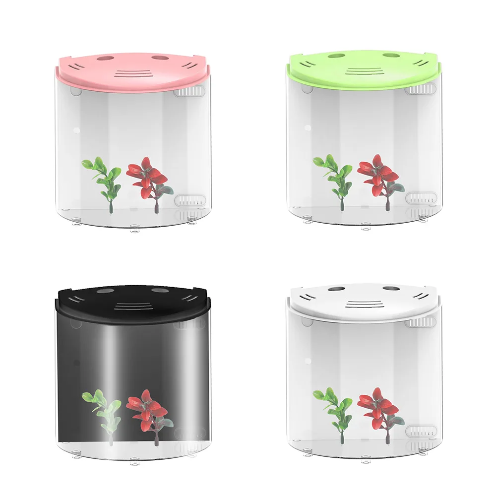 Светодиодный мини-аквариум для рыб 5 л USB полумесяц акриловый большой вместимости