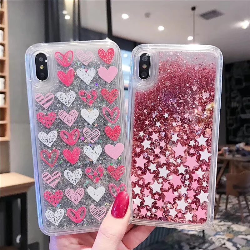 Liquid Quicksand Glitter Bumper Case For iPhone 6s Silicone Transparent Phone Cases 7 Capa 8 Popular Soft Cover |