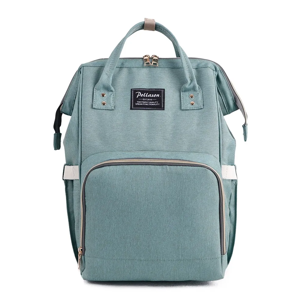 Sky blue with hooks Pollason, рюкзак для подгузников, сумка для мам, большая вместительность, сумка для мам и детей, многофункциональная, водонепроницаемая, для путешествий, сумки для подгузников, для ухода за ребенком - Цвет: Sky blue with hooks