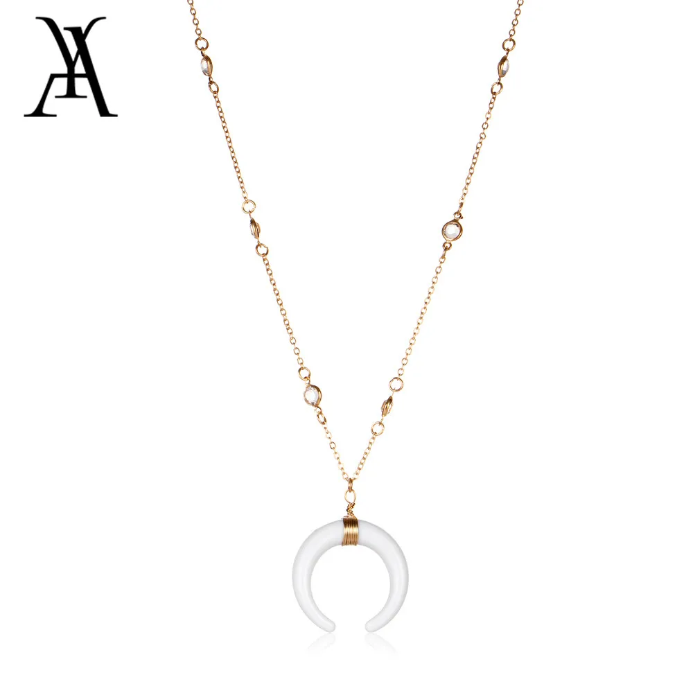 2018 новая мода высокое качество белый рог кулон ожерелья для женщин подарок