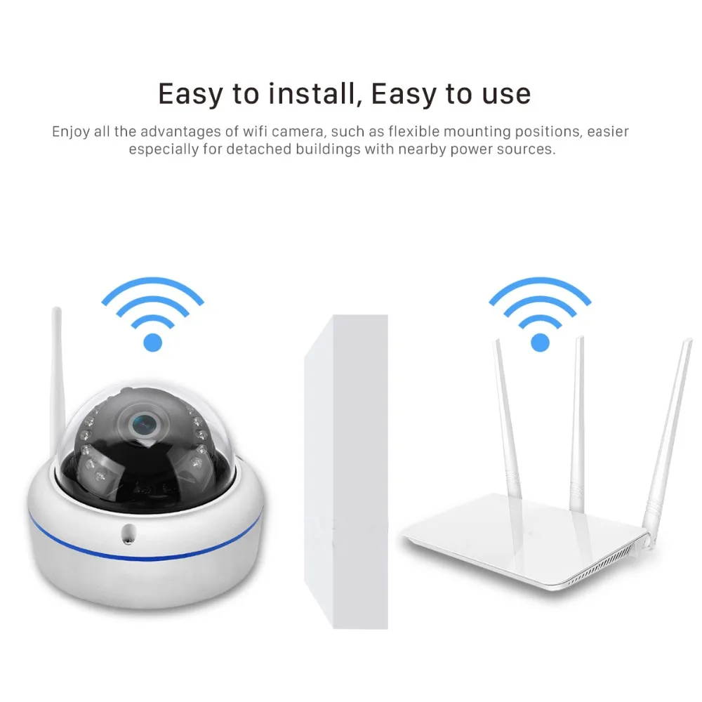 Besder Антивандальная ip-камера Wi-Fi со слотом для sd-карты Макс 128 ГБ ONVIF P2P Обнаружение движения оповещение купольная камера безопасности IP WiFi 1080P