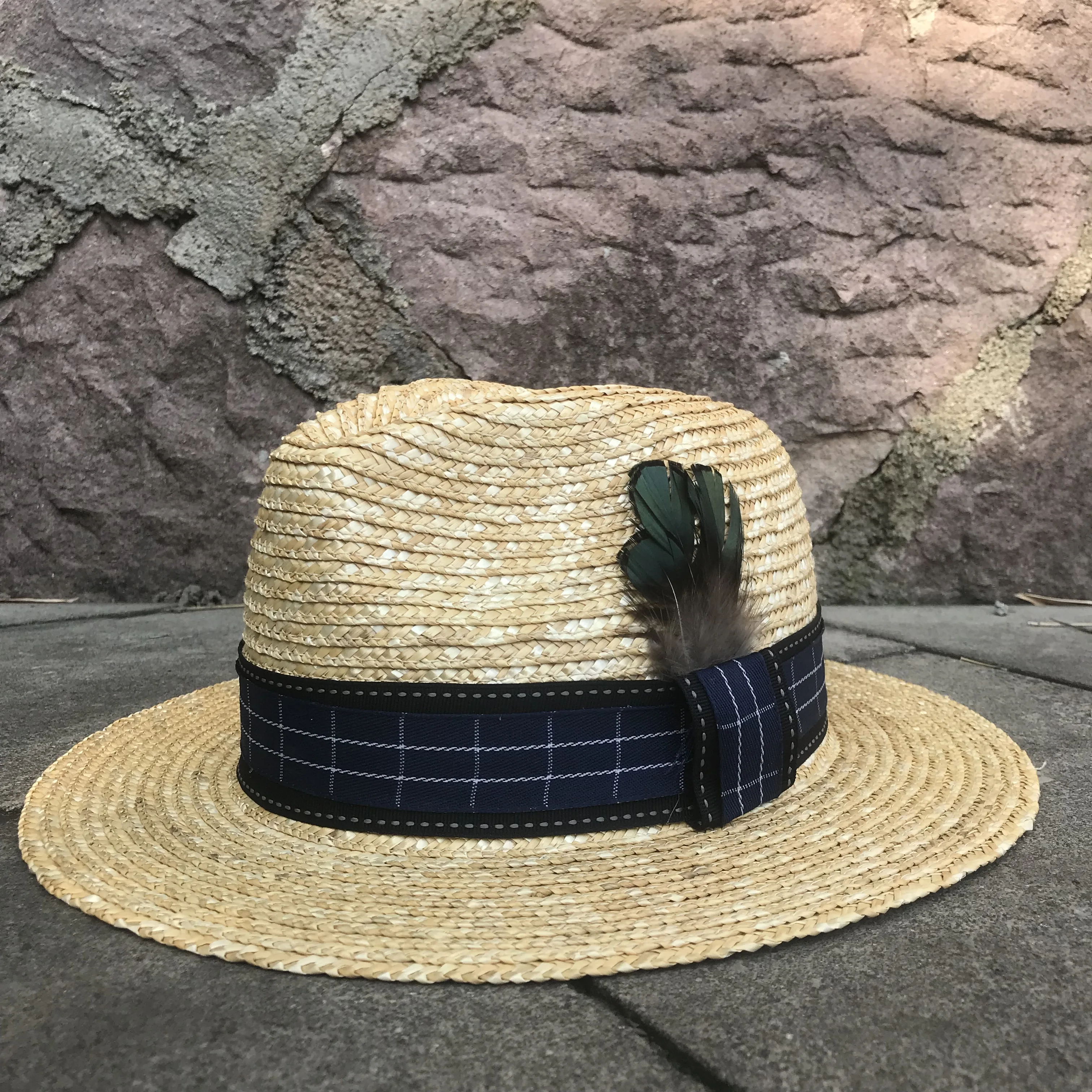 Шляпа женская Соломенная с Пшеничной Соломой Солнцезащитная пляжная Панама