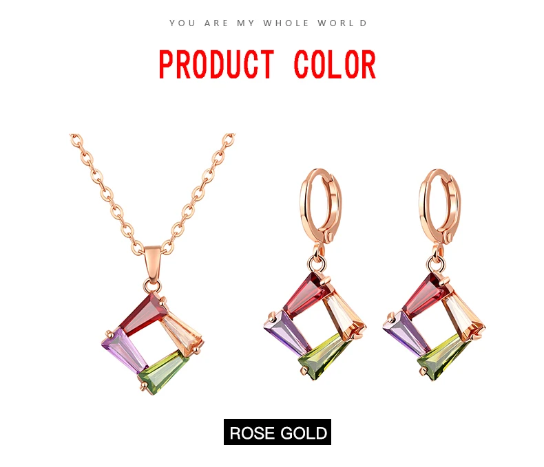 Квадратный разноцветный гранат морганит кристалл циркон розовое золото