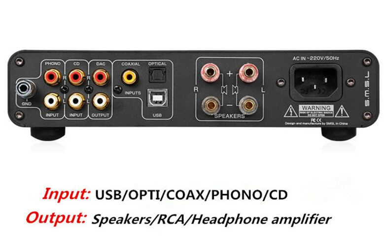 Цифровой декодер SMSL A6 50Wx2 HIFI аудио DSD512 усилитель AK4452 оптический/коаксиальный/XMOS/USB