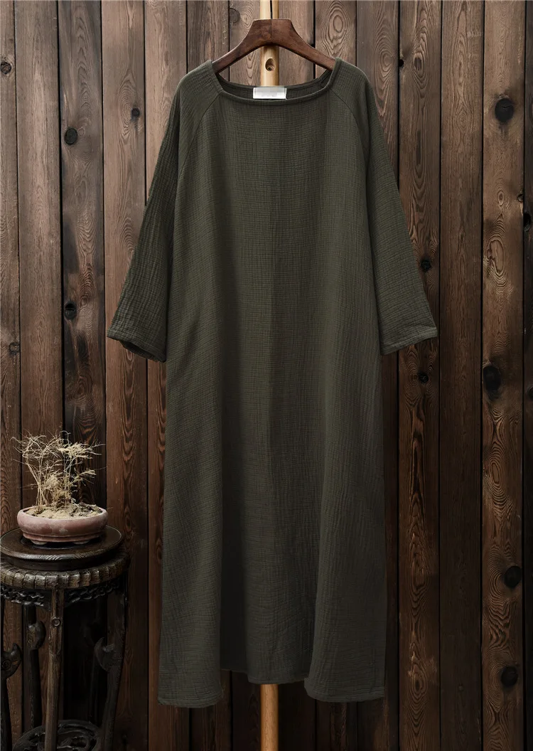 Женское платье из хлопка и льна Mori Girl свободное в стиле ретро Robe Longue Ropa Mujer Saida De Praia