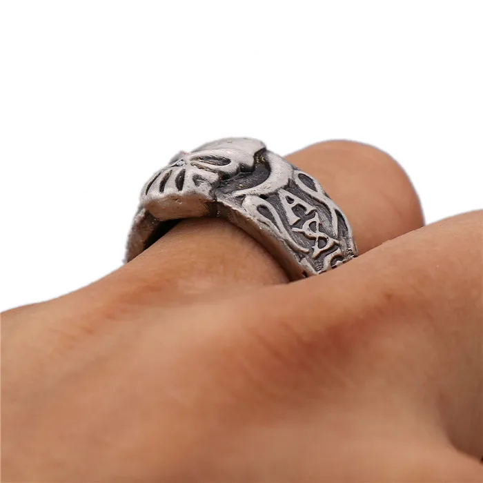 12 шт./лот распродажа Крутое Большое белое кольцо с бородкой Ace для мужчин