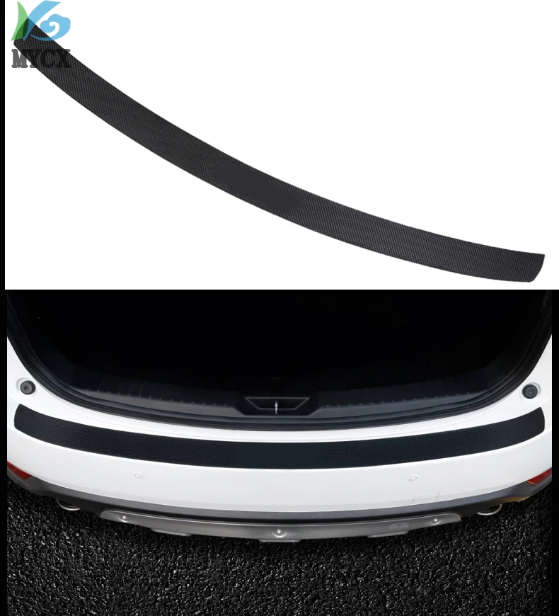 

For Mazda CX-5 CX5 Accessories car Trunk Protection board Rearguards Rear Bumper leather Carbon fiber Stickers 2012-2019