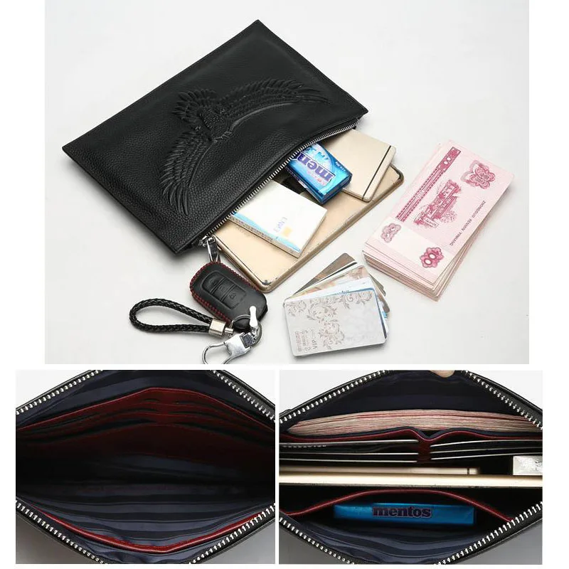 2018 New Men's Bag Leather Embossed Clutch Personality Casual Luxury Handbags Men Bags Designer | Багаж и сумки