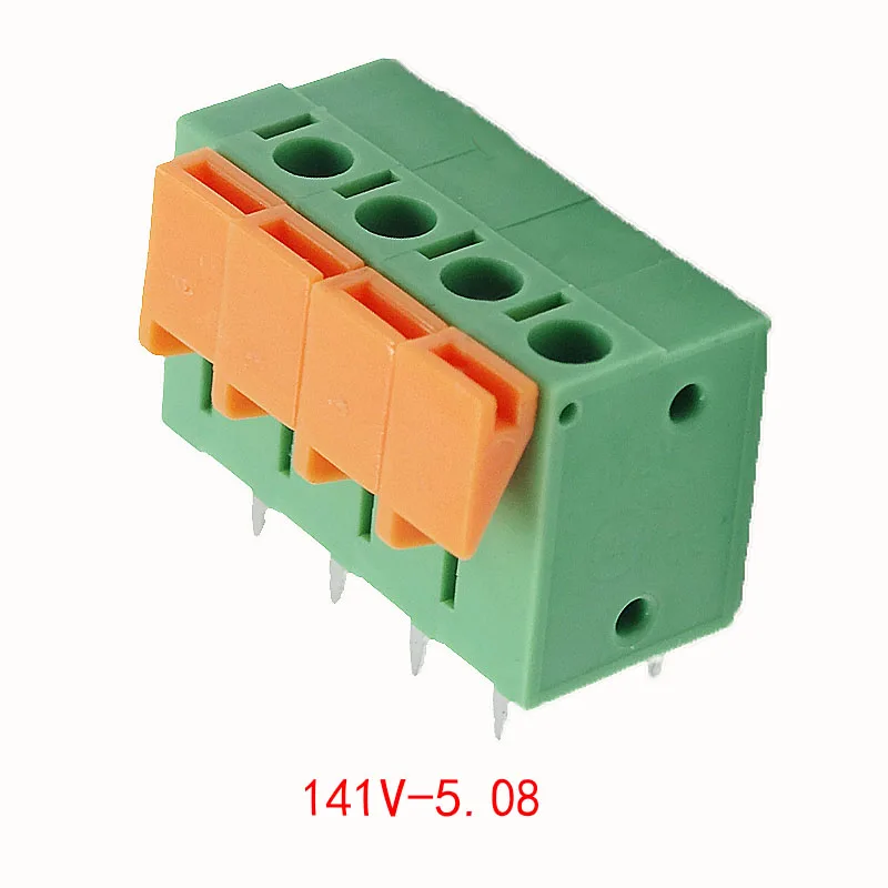 Бесплатная доставка 10 шт. Φ 2/3/4/5/6/7 / 8P шаг 5 08 мм бесвинтовая клемма pcb зеленая