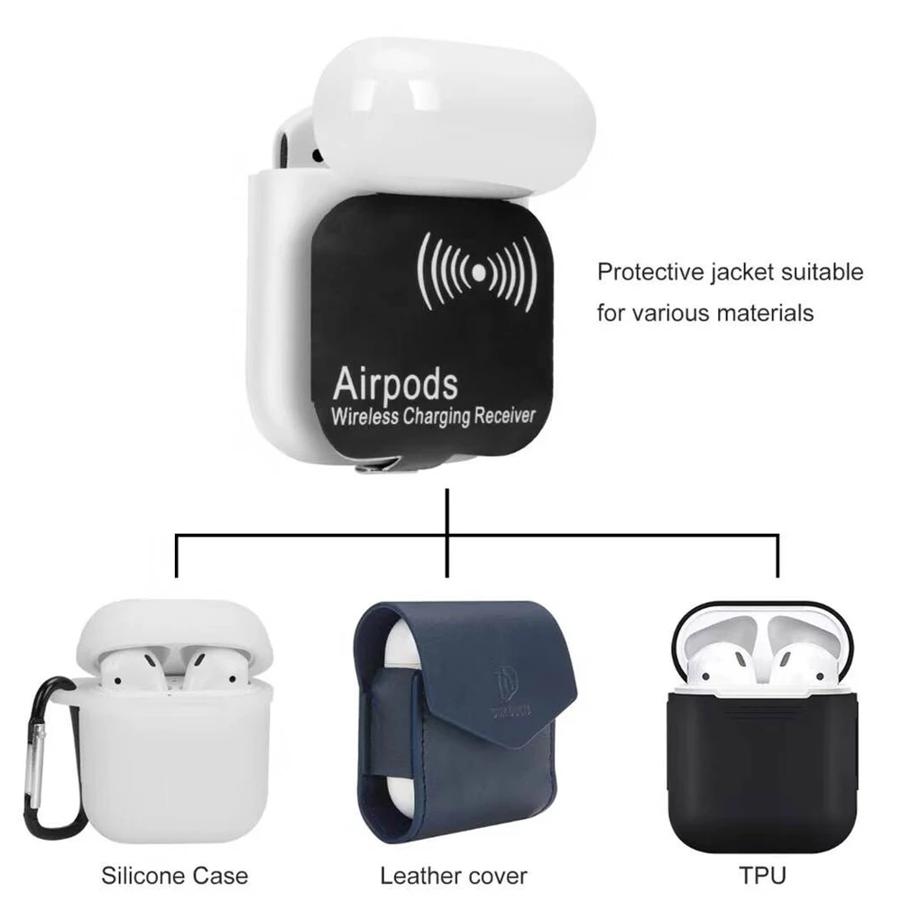 JKING Qi беспроводной зарядный чехол для Airpods кожаный защитный Airpod Air pods Coque |