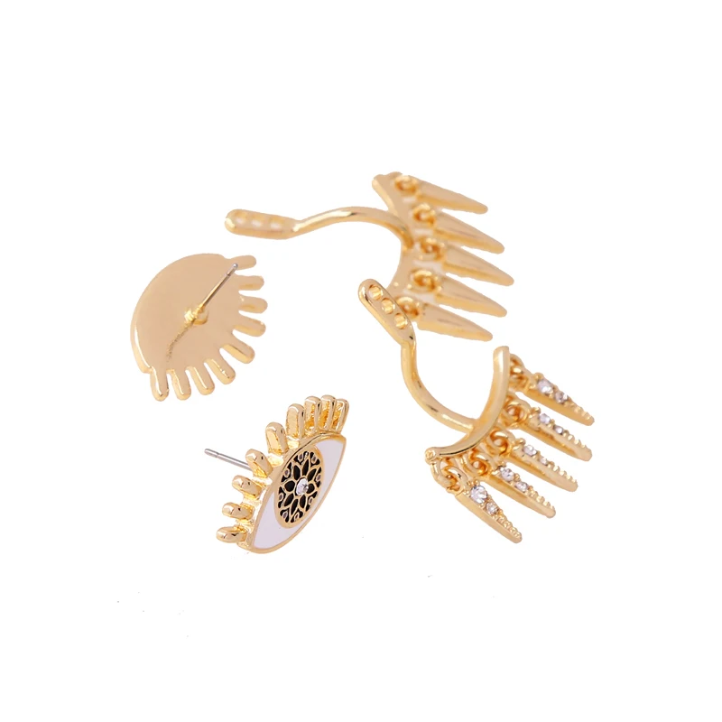 KISS ME Cute &amp Chic Enamel Eye Earrings Personalized Convertible Double Side Korean Fashion Accessories | Украшения и