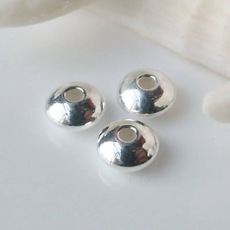 1 шт. серебряные бусины в форме тарелки 4 8 мм|loose beads|spacer beadsfor jewelry making |
