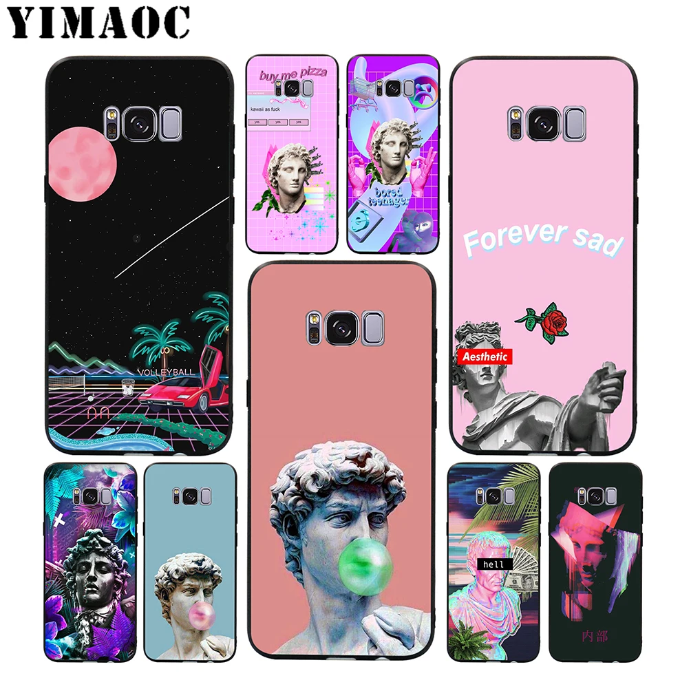 YIMAOC Aesthetic Statue Sad Soft Case for Samsung Galaxy S10 S10e S9 S8 A6 Plus S7 S6 Edge A7 A5 A3 J6 Note 9 8 |
