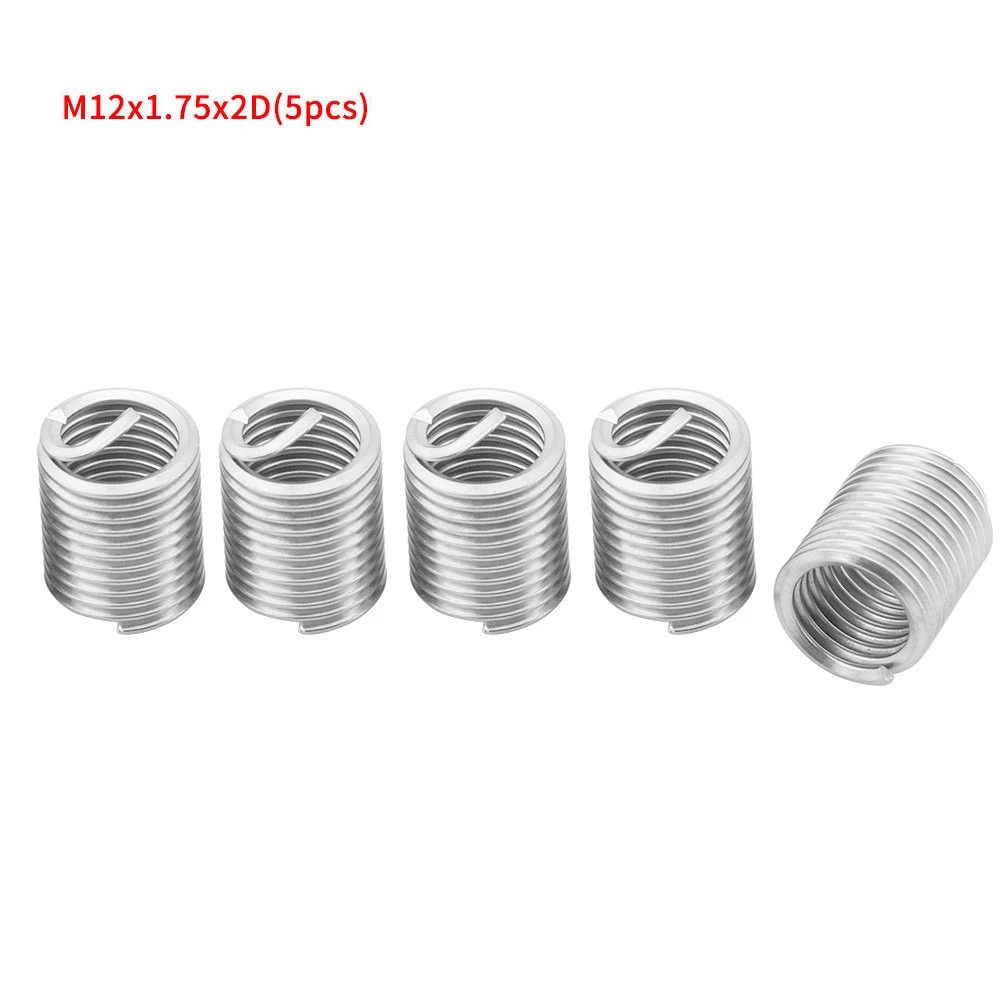 5PCS M12 Комплект для ремонта резьбы из нержавеющей стали M3 M4 m5 m6 m8 m10 m12 износостойкая проволочная втулка WXV распродажа - Цвет: 5PCS M12