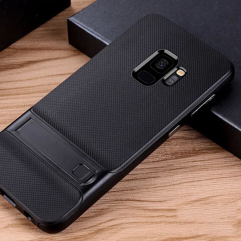 Роскошные Скрытая чехол с Умной крышкой и подставкой для samsung Galaxy S10 S8 S9 плюс Note8 Note9 Тонкий Жесткий ПК+ ТПУ чехол-держатель для крепления для samsung Note9 S9 чехлы