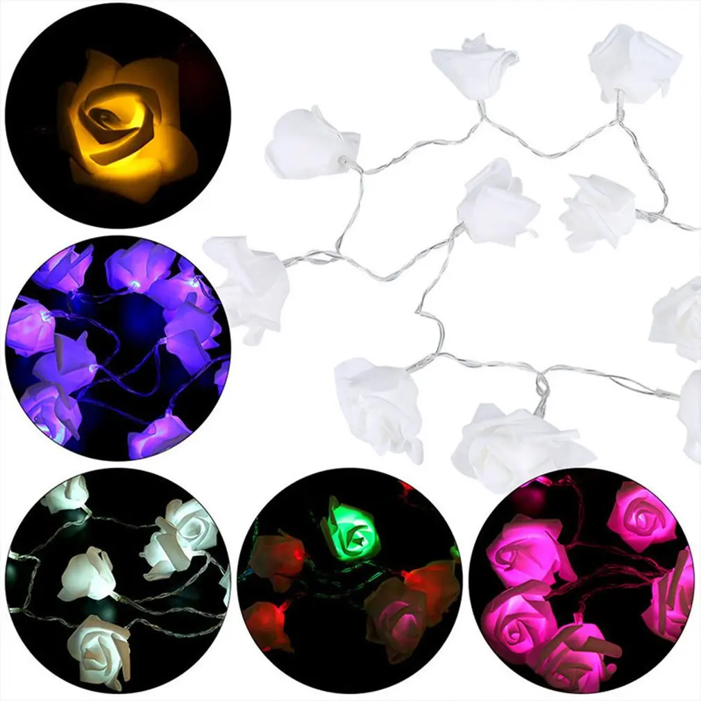 1.2M 10 LED Rose Battery Light Box Decorative Photo Clip Simulation String | Лампы и освещение