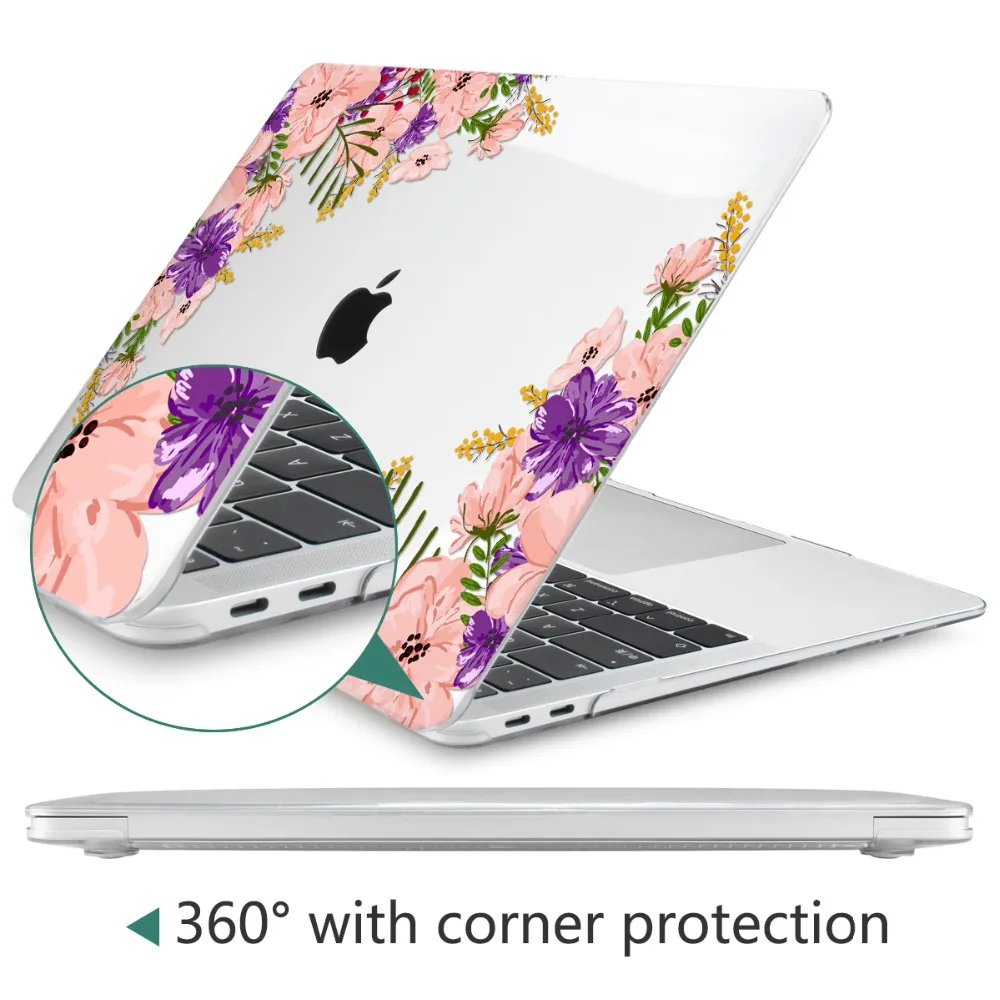 Кристальная печать на прозрачной поверхности чехол для Macbook Air Pro retina 11 12 13 15