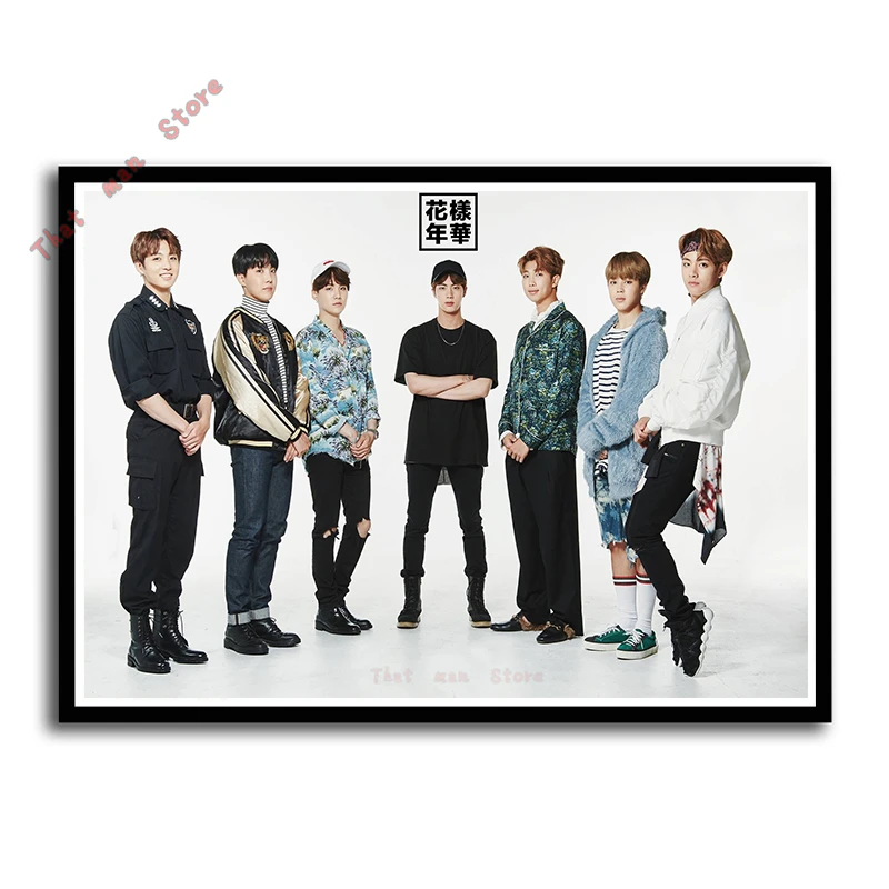 Kpop Bangtan мальчики плакат четкое изображение Живопись Домашний Декор стены Искусство Плакат - Цвет: Темно-серый