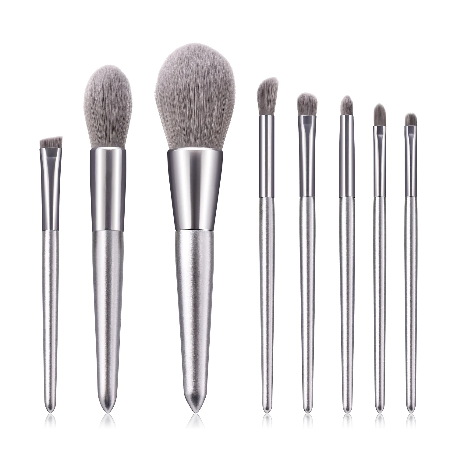 8pcs-silver BBL 7/8/12 шт высокое открытого кисти для макияжа набор профессиональных Красота Косметическая фиолетовая инструменты Наборы пудра Кисть для растушевки теней кисть - Handle Color: 8pcs-silver