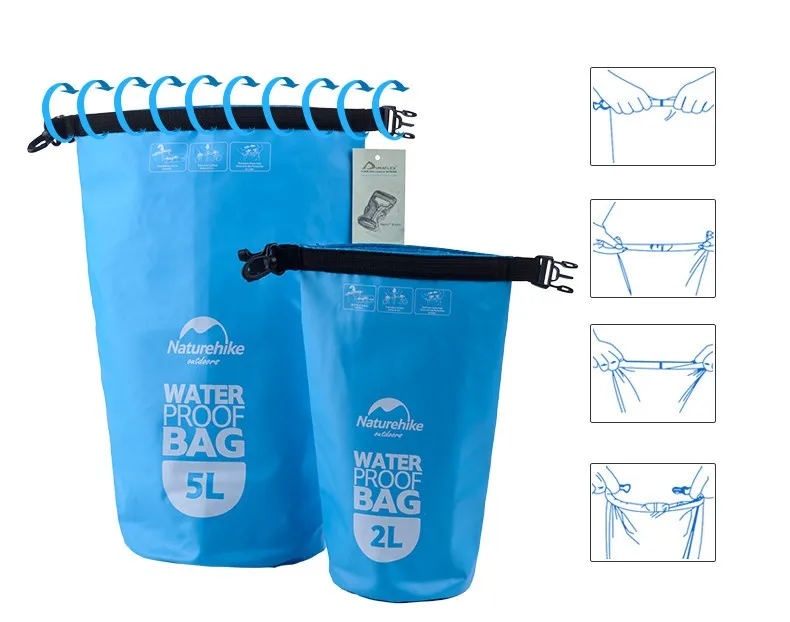 NatureHike 2L 5L уличные водонепроницаемые сумки сверхлегкие походные сухие органайзеры Дрифтинг Каякинг плавательные сумки NH15S222-D
