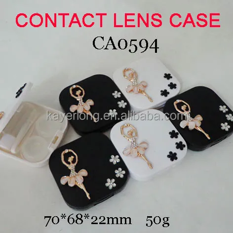 

Ballet Cute Contact Lens Case Women Lens Case For Eyes Lenses Box Plastic lens Container With Mirror CA0594
