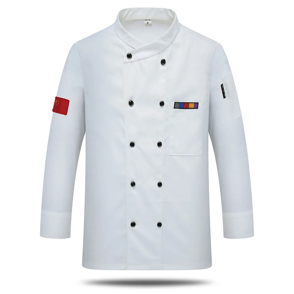 7 цветов, M-3XL, унисекс, китайский ресторан, шеф-повара, Рабочая форма для пекарни, кухни, рабочая одежда, одежда с длинным рукавом, дышащие поварские куртки