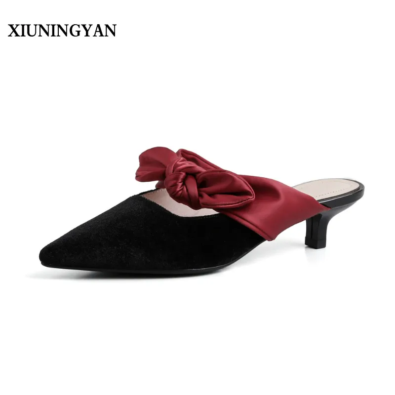 XIUNINGYAN/2019 г. Разноцветные Женские туфли лодочки бархатные летние модельные на