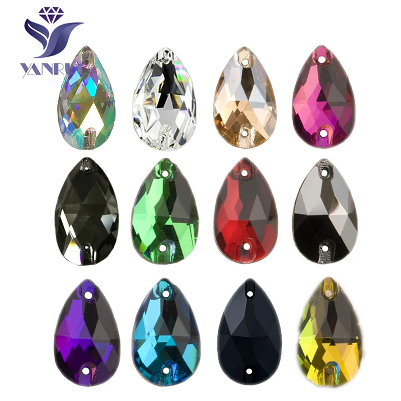 YANRUO 3230 Drop AAAAA качество шитья Кристалл Стразы с плоской задней стороной пришивные