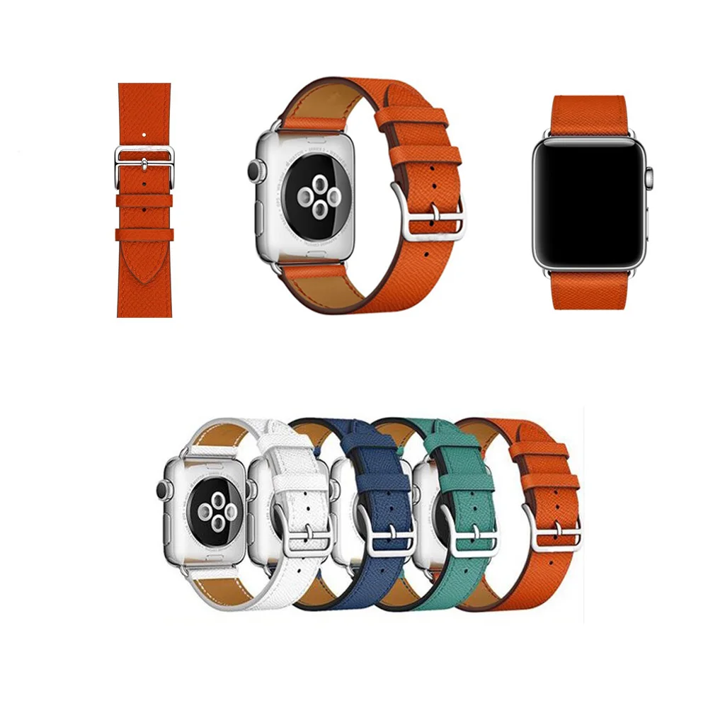 Высококачественная кожаная Петля для Apple Watch Band 42 мм 38 мм 40 мм 44 мм одинарный ремешок для iWatch Series 1 2 3 4