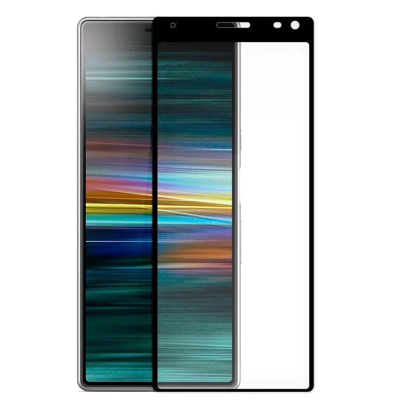 Закаленное стекло для sony Xperia 10 Full Crystal Black|Бамперы| |