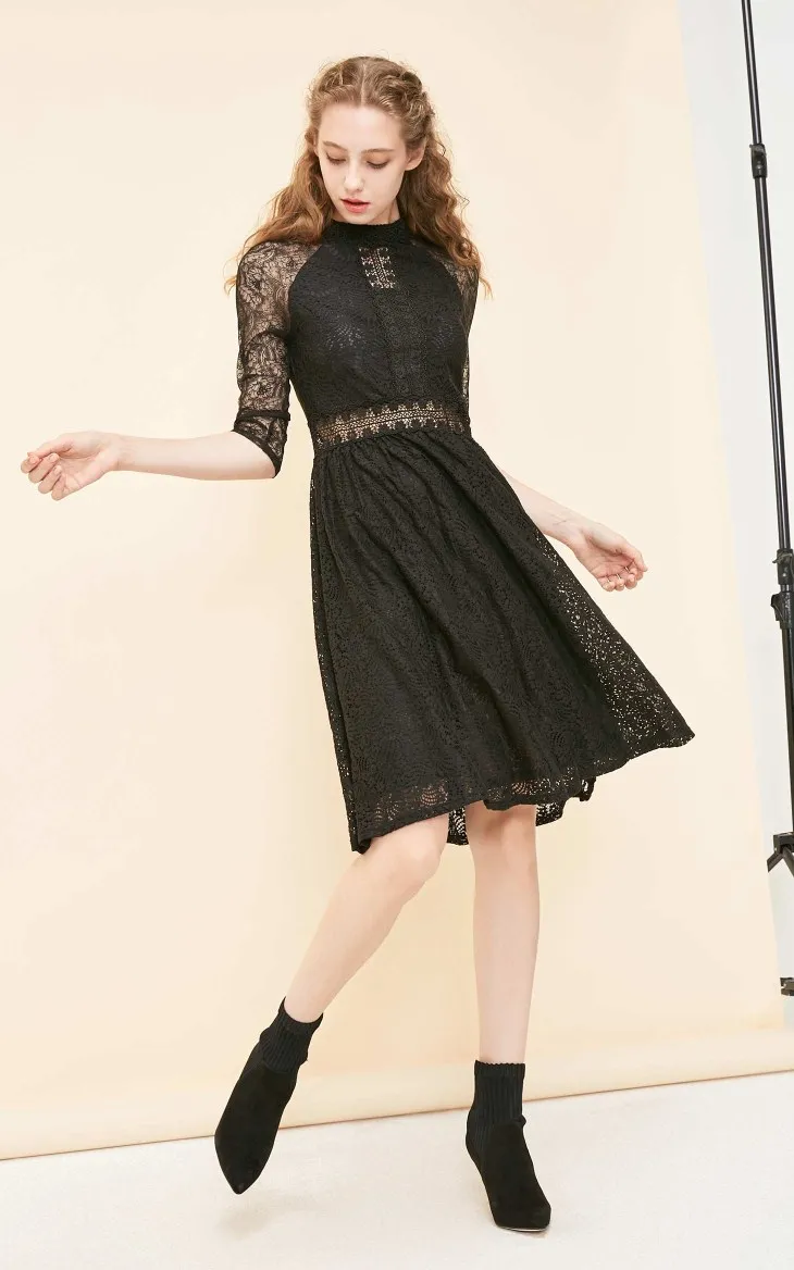 Vero Moda Новое Женское кружевное платье с вырезами на молнии 3/4 рукавами | 318361501