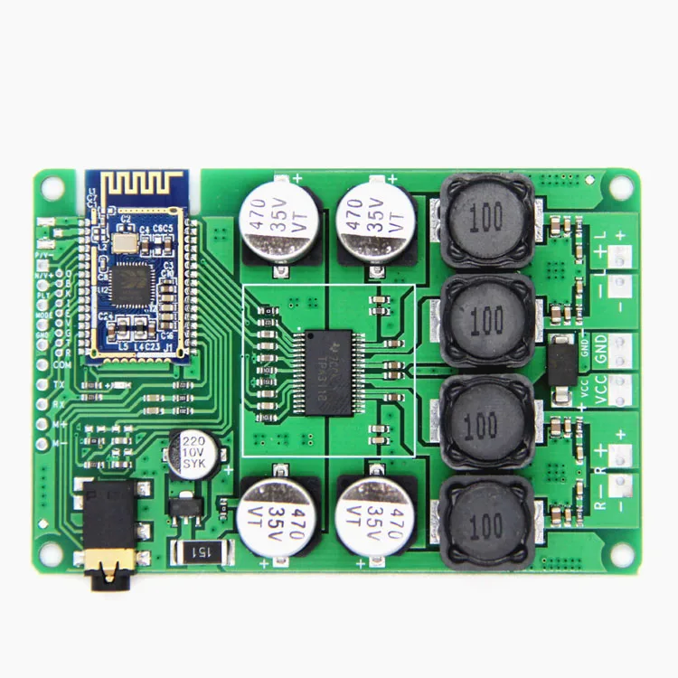 Плата усилителя мощности с приемником Bluetooth 5 0 30 Вт x2 поддержка AUX стерео аудио AMP