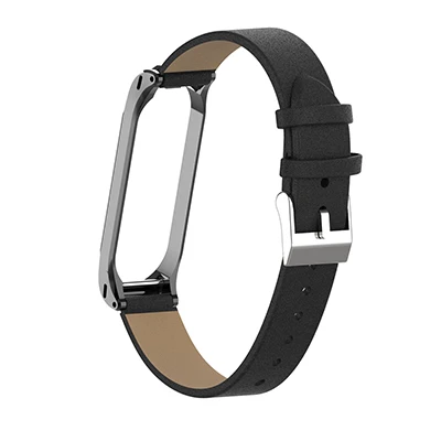 Black Hangrui mi Band 4 ремешок из натуральной кожи для Xiaomi mi Band 4 band 4 браслет умные часы mi Band 4 умные аксессуары - Цвет: Black