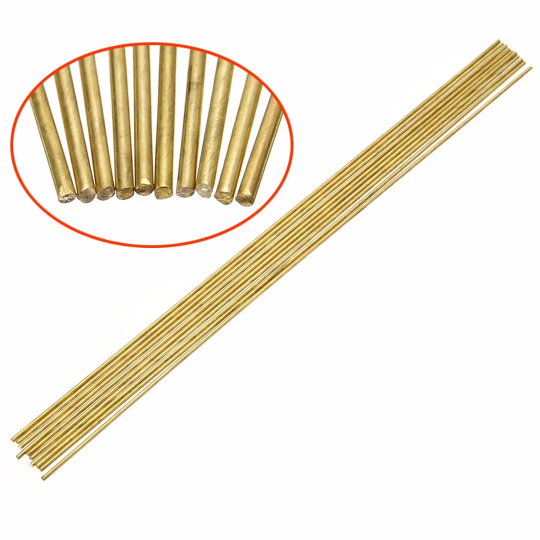 

10pcs Brass Rods Wires Sticks 1.6x250mm For Repair Welding Brazing Soldering Tools